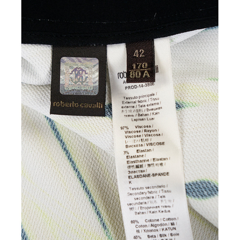 42 & 46 NEW $2560 ROBERTO CAVALLI Black Yellow-Green TROPICAL PALM PRINT Summer DRESS