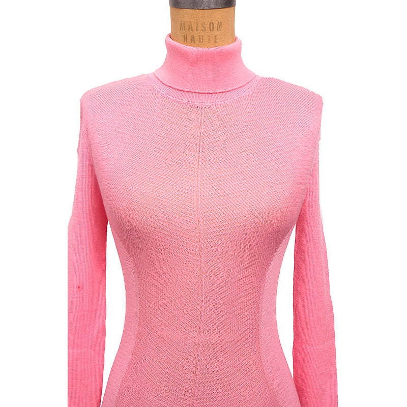 38 NEW $675 ROBERTO CAVALLI Pink WOOL CASHMERE RC LOGO Knit Tunic SWEATER TOP XS