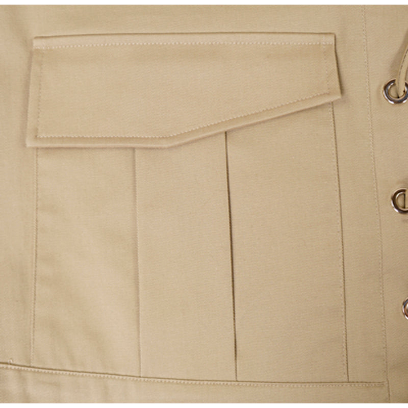 38 NEW $1,335 ROBERTO CAVALLI Runway Khaki Tan Cotton CORSET LACE UP MINI SKIRT