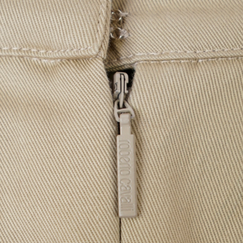 38 NEW $1,335 ROBERTO CAVALLI Runway Khaki Tan Cotton CORSET LACE UP MINI SKIRT