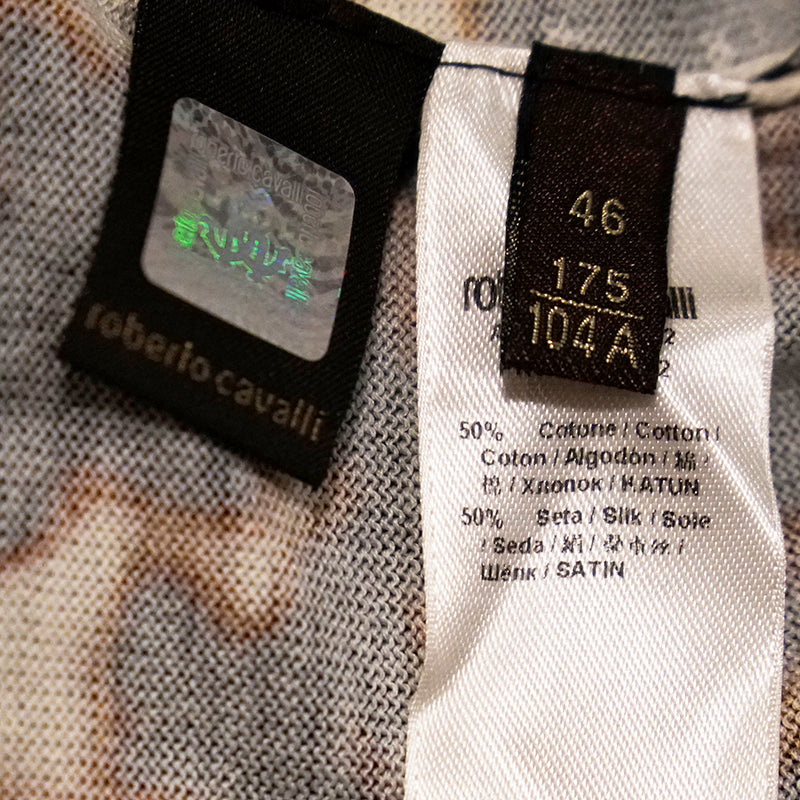 46 NEW $715 ROBERTO CAVALLI Modern Leopard Print COTTON SILK Sleeveless Knit TOP