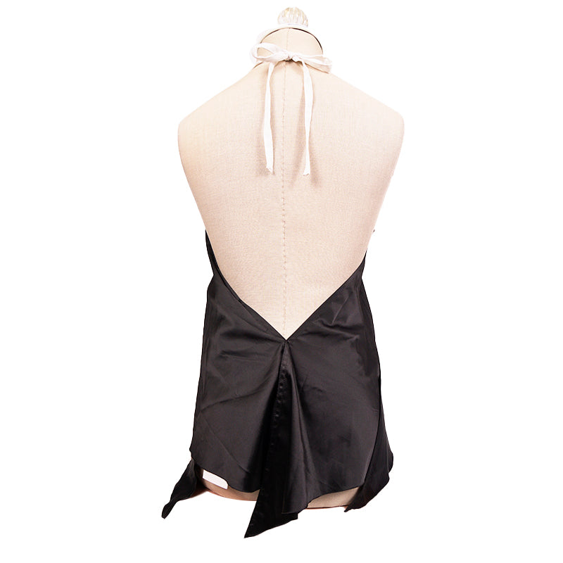 4/6 NEW VINTAGE 1990's DOLCE & GABBANA D&G Black Satin OVERSIZE BOW Halter TOP