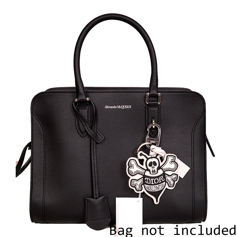 NEW $470 CHRISTIAN DIOR Shawn Stüssy Collab White/Black BEE Stussy KEY RING NWT