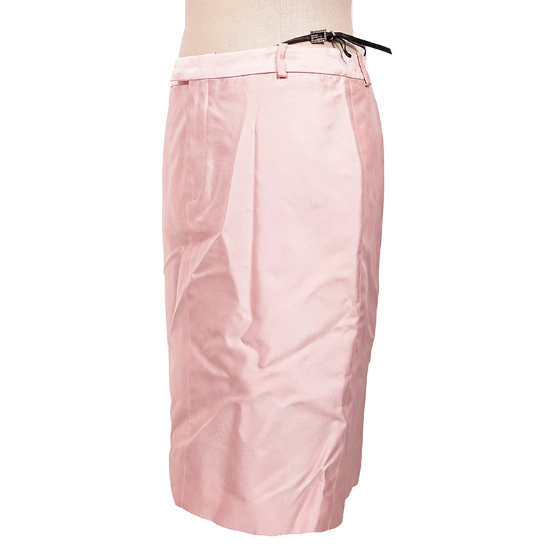 40 VINTAGE GUCCI by TOM FORD RUNWAY Spring 1998 G-Leather Embellished Pink SKIRT