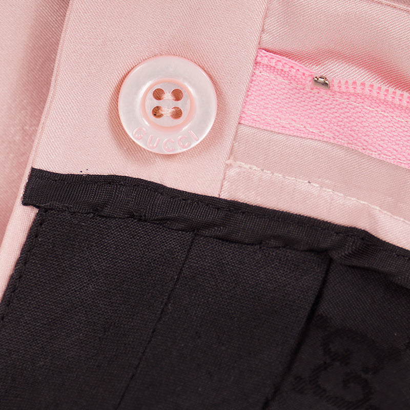 40 VINTAGE GUCCI by TOM FORD RUNWAY Spring 1998 G-Leather Embellished Pink SKIRT