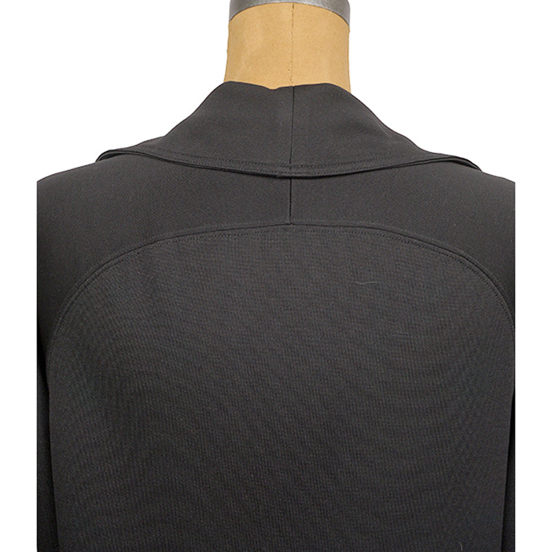 sz M VINTAGE GUCCI TOM FORD Black Cotton Jersey Ruffle Front SPORTY JACKET Y2K