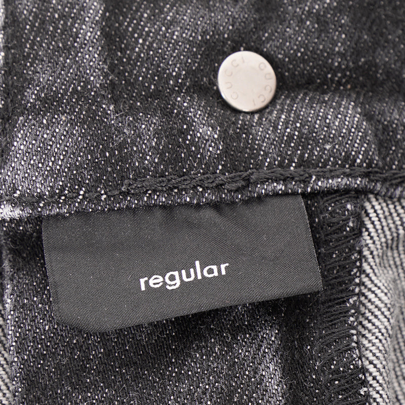 sz 42 NEW $895 GUCCI RUNWAY Black STONE WASHED Stretch DISTRESSED Cropped JEANS