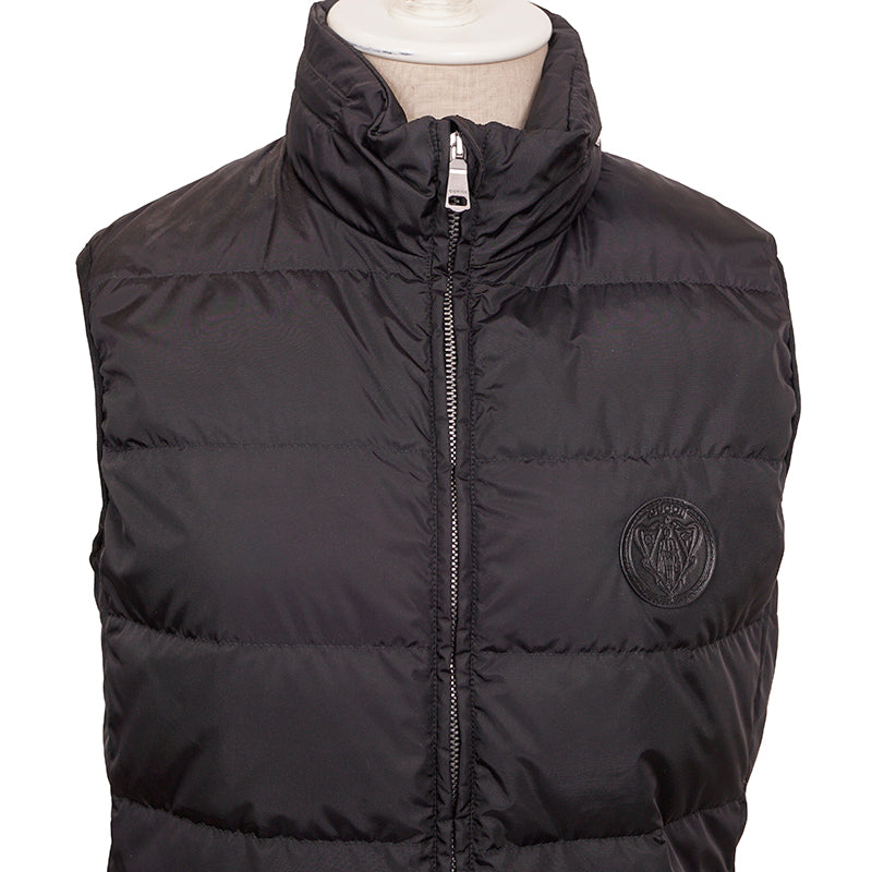 NEW $2,200 GUCCI Woman's Black Nylon Quilted DOWN FILLED Knight LOGO PUFFER VEST