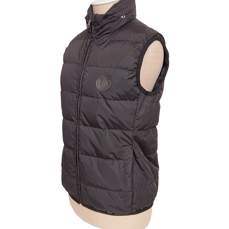NEW $2,200 GUCCI Woman's Black Nylon Quilted DOWN FILLED Knight LOGO PUFFER VEST