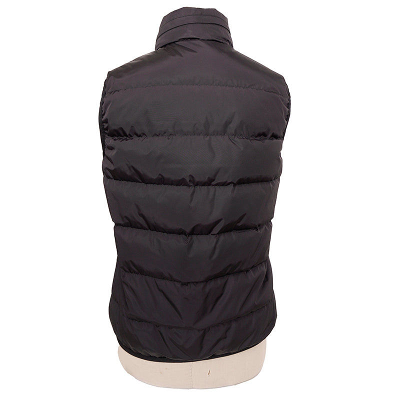 NEW $2,200 GUCCI Woman's Black Nylon Quilted DOWN FILLED Knight LOGO PUFFER VEST
