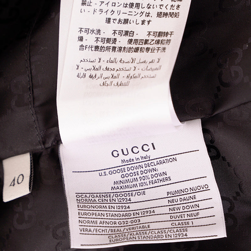 NEW $2,200 GUCCI Woman's Black Nylon Quilted DOWN FILLED Knight LOGO PUFFER VEST