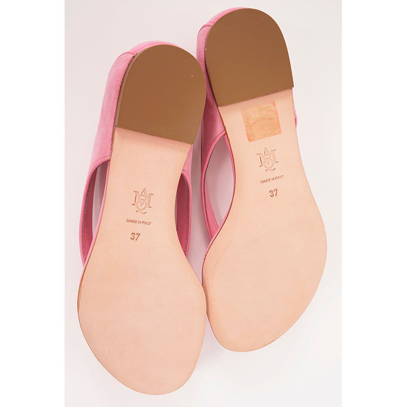 sz 37 NEW $795 ALEXANDER MCQUEEN Pink Suede KING & QUEEN SKULL Flats SANDALS NIB