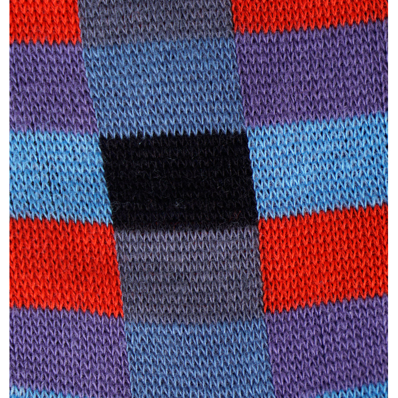 sz XS NEW $390 MIU MIU Women's Blue Red Black Mod Check Cotton Blend CREW SOCKS