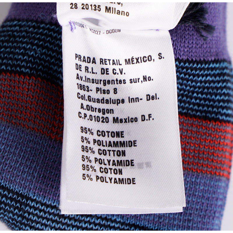 sz XS NEW $390 MIU MIU Women's Blue Red Black Mod Check Cotton Blend CREW SOCKS