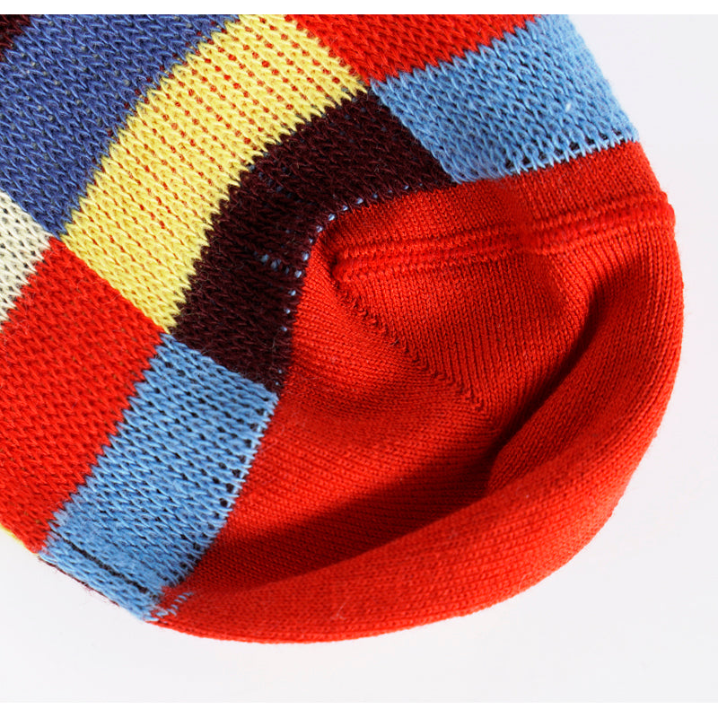 sz XS NEW $390 MIU MIU Women's Red Blue Yellow Checked Cotton Blend CREW SOCKS