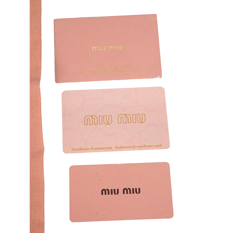 NEW MIU MIU Blue Denim CAT & PENNANT LOGO PATCH Drawstring Small POUCH BAG