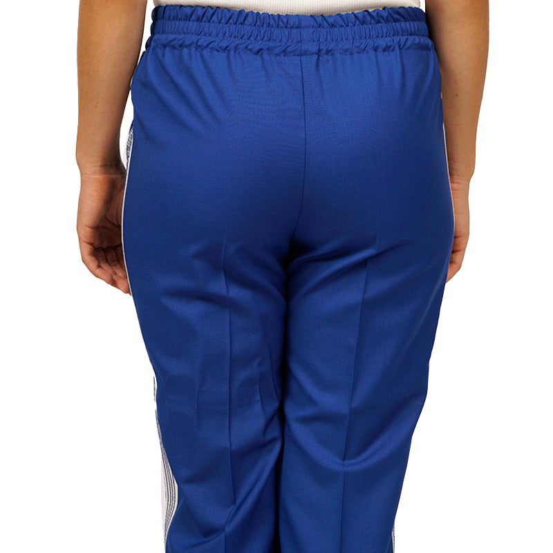 sz 38 XS NEW $845 MIU MIU Blue WHITE SPORTY SIDE STRIPE Wool Mohair TRACK PANTS XS
