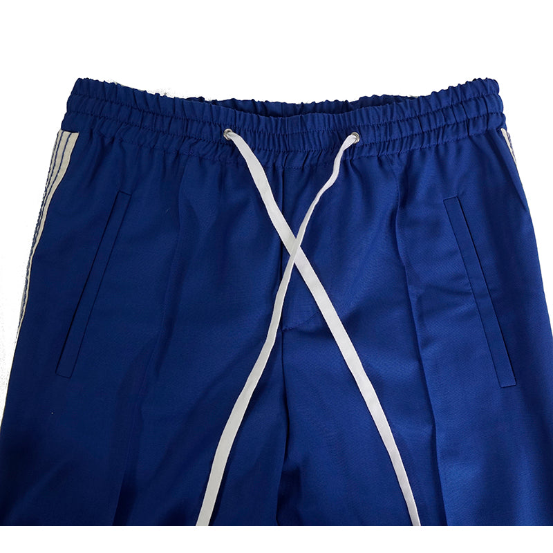 sz 38 XS NEW $845 MIU MIU Blue WHITE SPORTY SIDE STRIPE Wool Mohair TRACK PANTS XS