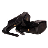 39.5 NEW $1350 VERSACE Black Leather LA MEDUSA LOGO Platform 140mm MULES SANDALS