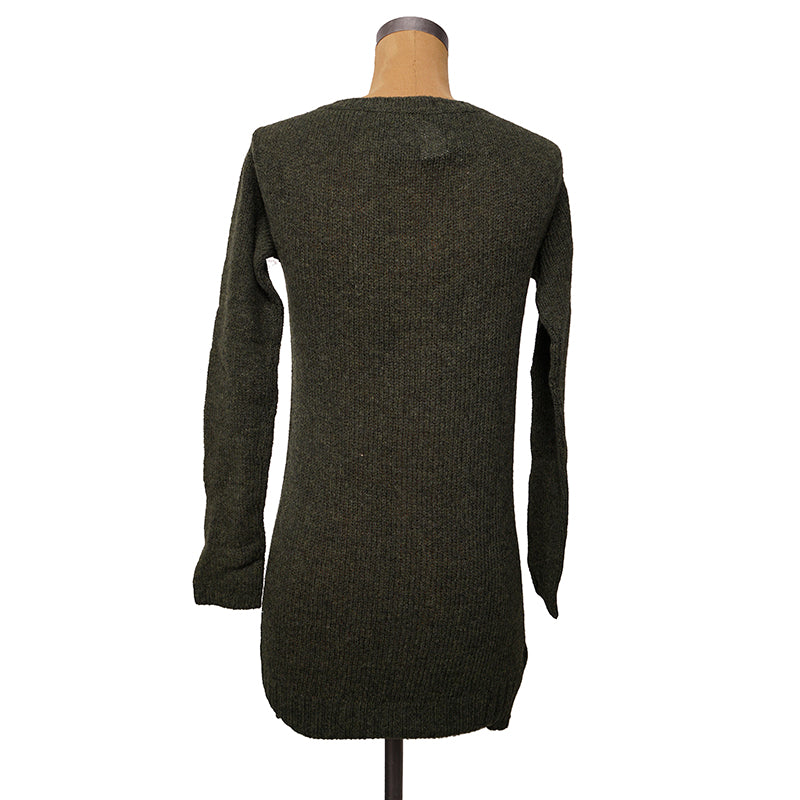 40 NEW $1190 PRADA Runway Olive Long CHUNKY KNIT 100% Wool Sweater CARDIGAN XS