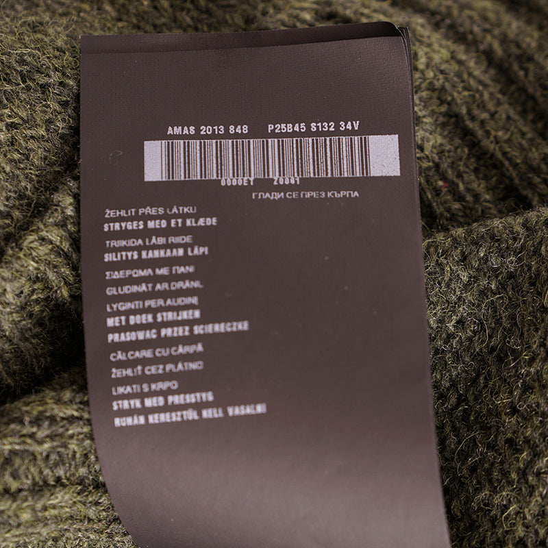 40 NEW $1190 PRADA Runway Olive Long CHUNKY KNIT 100% Wool Sweater CARDIGAN XS