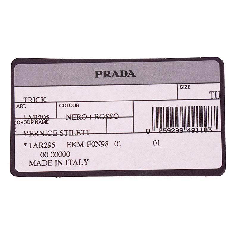 NEW $395 PRADA Black Patent Studded Stiletto HIGH HEEL Bag Charm KEY CHAIN NIB