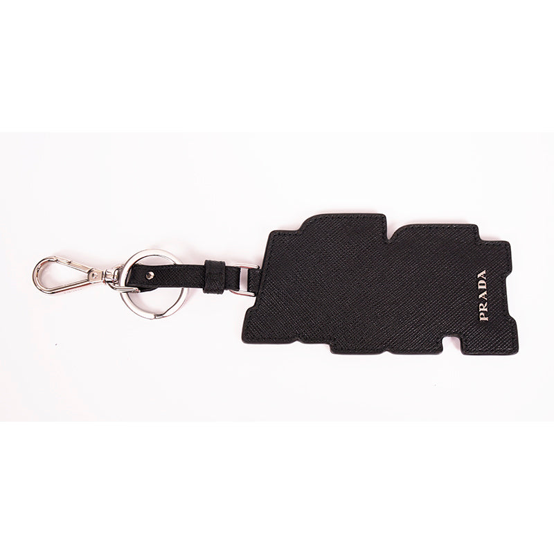 NEW $495 PRADA Preppy LOGO Multicolor SAFFIANO LEATHER Trick KEYRING BAG CHARM