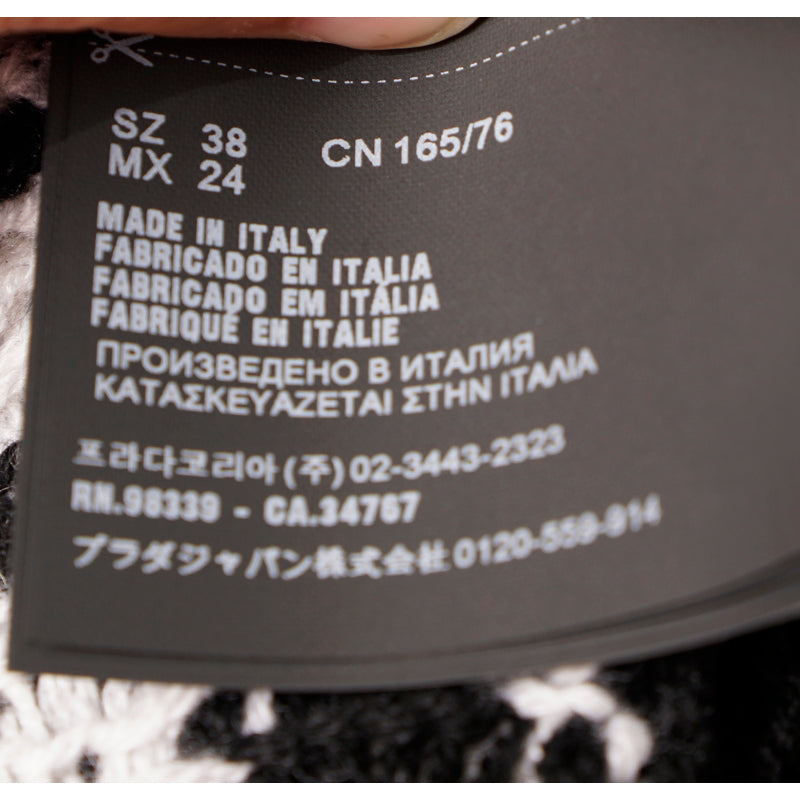 38 NEW $1,690 PRADA Black White 100% CASHMERE Modern Sleeveless KNIT TOP VEST XS