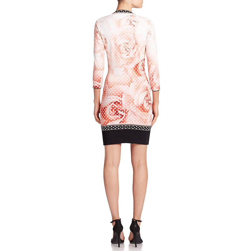 38 NEW $1355 ROBERTO CAVALLI Pink Floral JERSEY KNIT Fitted SPRING DRESS