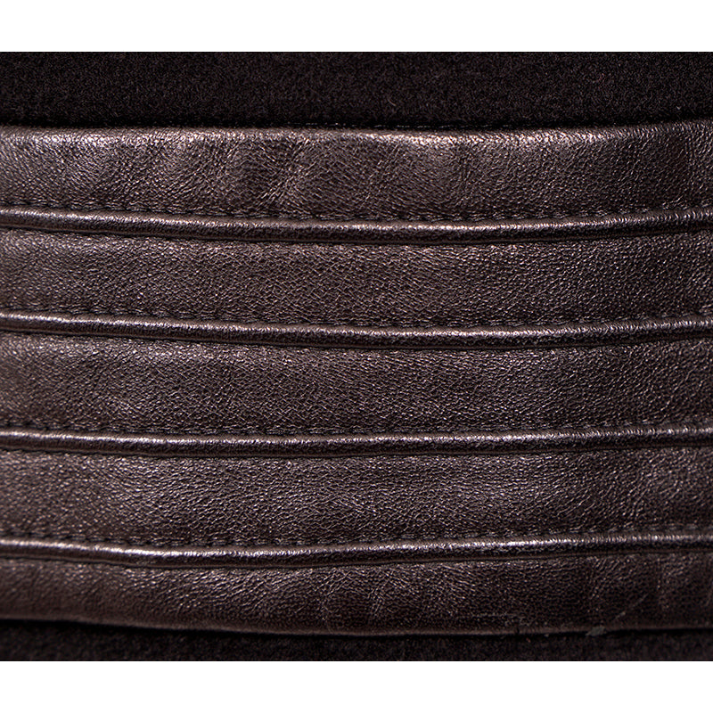 42 8 VINTAGE 2012 VERSACE RUNWAY Black GOTHIC CROSS Wool Cashmere COAT & LEATHER