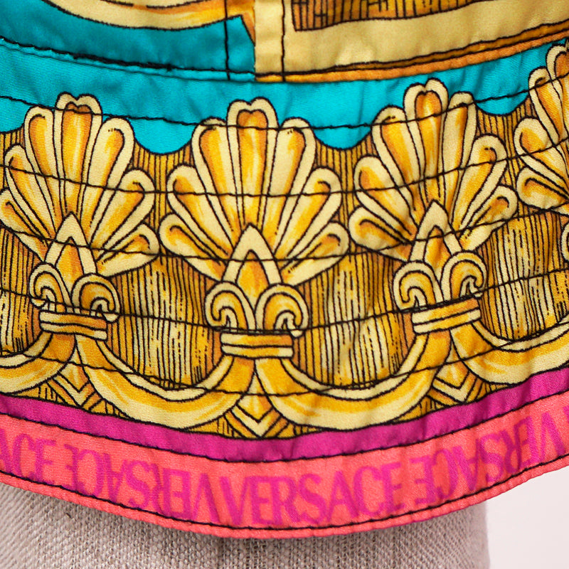 sz 57/58 NEW $625 VERSACE BAROCCO GODDESS Reversible La Greca Logo Nylon BUCKET HAT