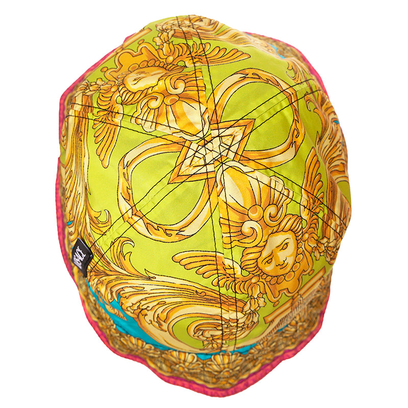 sz 57/58 NEW $625 VERSACE BAROCCO GODDESS Reversible La Greca Logo Nylon BUCKET HAT
