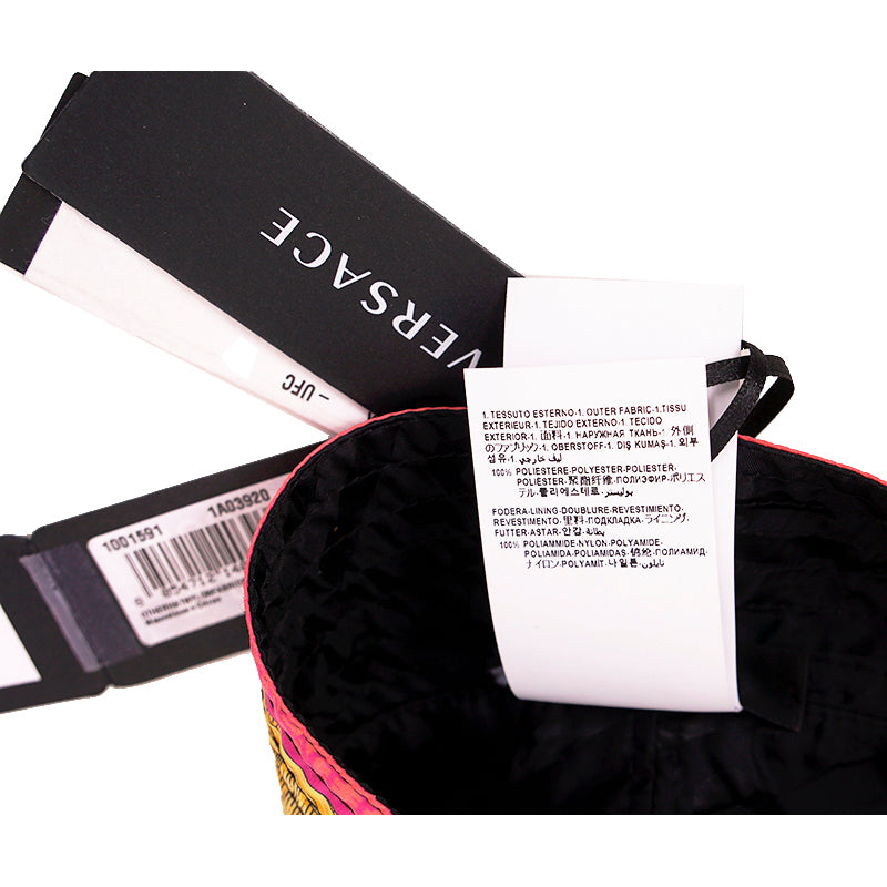 sz 57/58 NEW $625 VERSACE BAROCCO GODDESS Reversible La Greca Logo Nylon BUCKET HAT