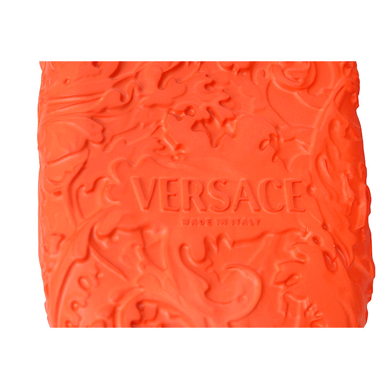 42 43 45 NEW $525 VERSACE Men's Orange BAROCCO 3D MEDUSA LOGO Pool SLIDE SANDALS