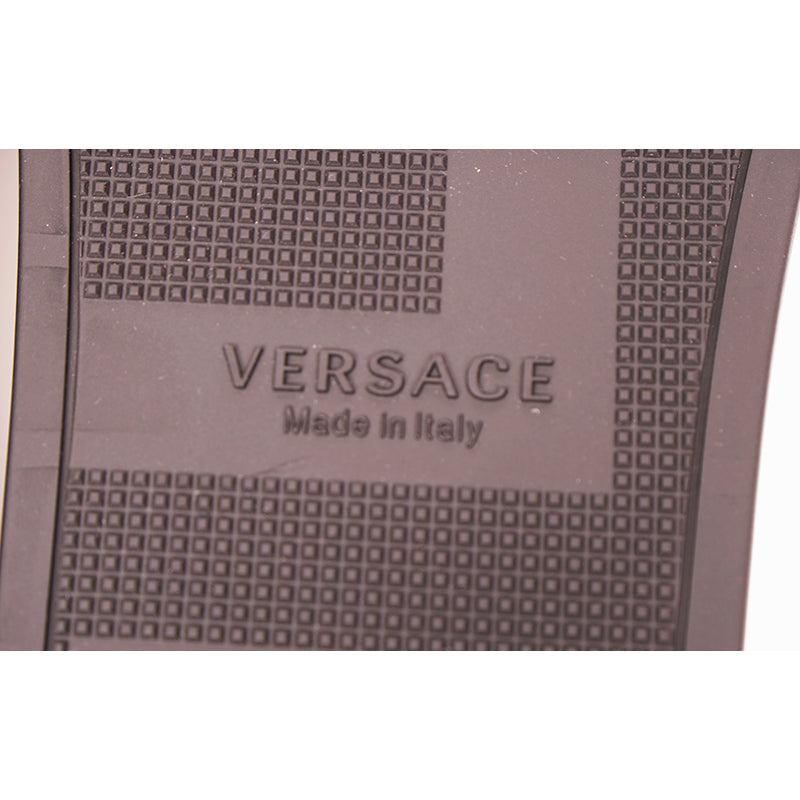 38 US 5 NEW $450 VERSACE Men's Black MEDUSA LOGO Palazzo Pool SLIDE SANDALS NIB