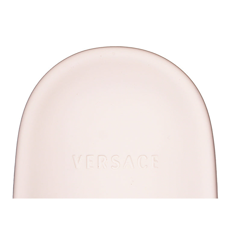 sz 39 NEW $450 VERSACE Woman White Pool Slides GOLD MEDUSA Logo Palazzo SANDALS NIB