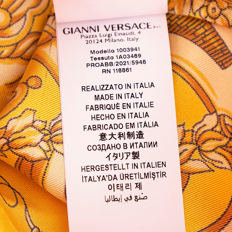 48 & 52 NEW $1,575 VERSACE Men's Yellow BAROCCO GODDESS BAROQUE Silk Twill SHIRT