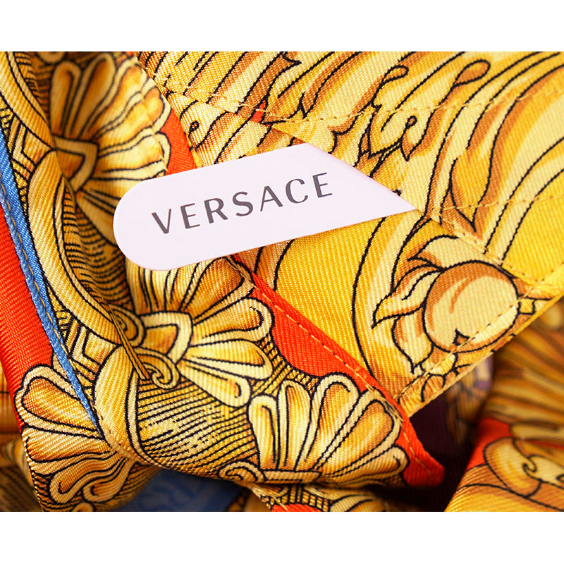 48 & 52 NEW $1,575 VERSACE Men's Yellow BAROCCO GODDESS BAROQUE Silk Twill SHIRT