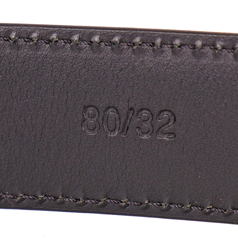 80/32 NEW $495 VERSACE Men's Black Saffiano Leather RED ROCKER LOGO Classic BELT