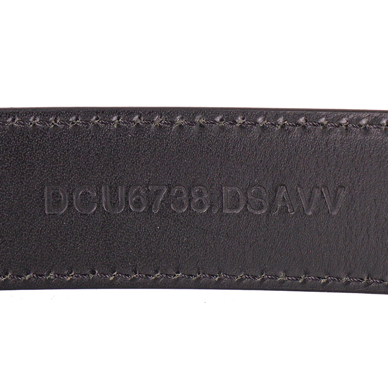 80/32 NEW $495 VERSACE Men's Black Saffiano Leather RED ROCKER LOGO Classic BELT