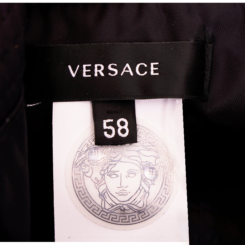 58 M NEW $500 VERSACE Black Nylon MEDUSA LOGO Barocco Signature Print BUCKET HAT