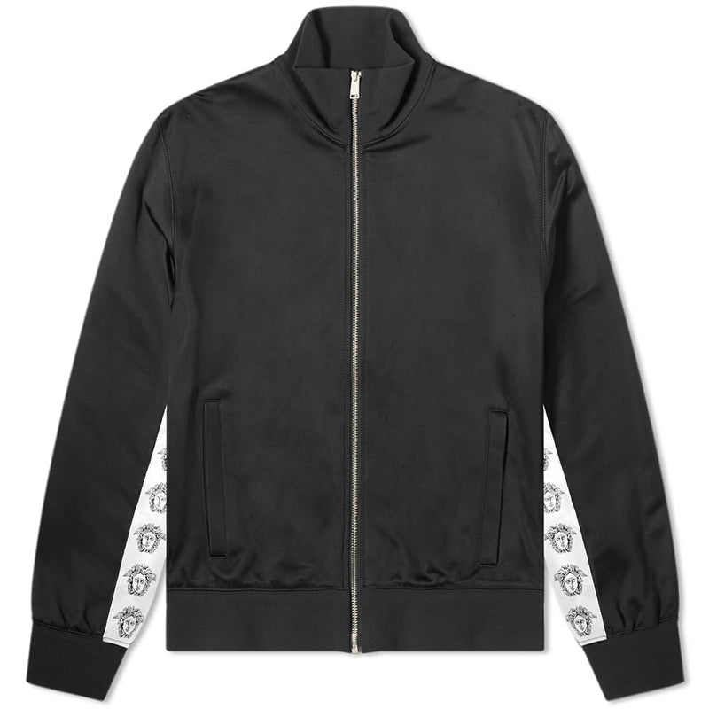 XXL NEW $1295 VERSACE Men Black MEDUSA HEAD LOGO SIDE STRIPE Track Sporty JACKET