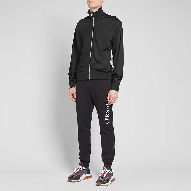 XXL NEW $1295 VERSACE Men Black MEDUSA HEAD LOGO SIDE STRIPE Track Sporty JACKET