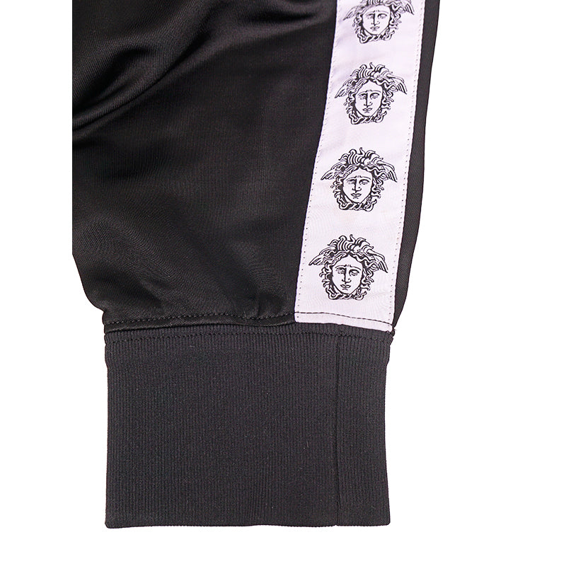 XXL NEW $1295 VERSACE Men Black MEDUSA HEAD LOGO SIDE STRIPE Track Sporty JACKET