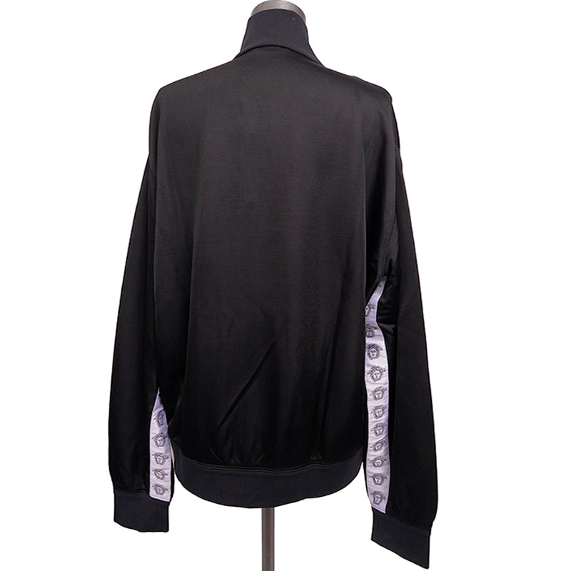 XXL NEW $1295 VERSACE Men Black MEDUSA HEAD LOGO SIDE STRIPE Track Sporty JACKET