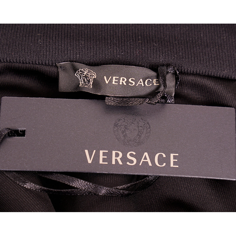 XXL NEW $1295 VERSACE Men Black MEDUSA HEAD LOGO SIDE STRIPE Track Sporty JACKET