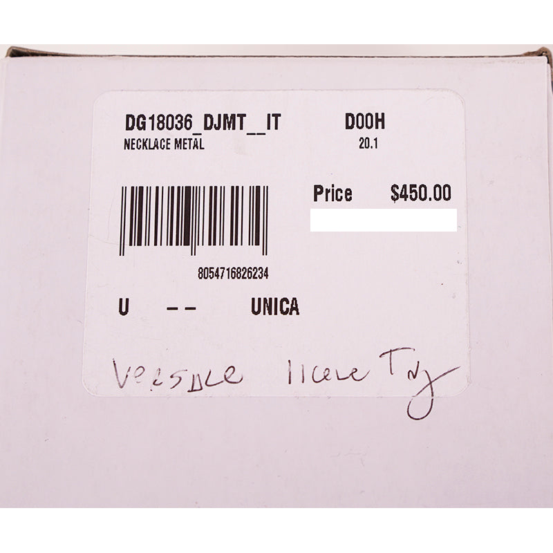 NEW $450 VERSACE Gold Tone Brass LICENSE PLATE LOGO CHARM Link Chain NECKLACE