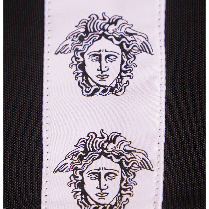 L & XL NEW $895 VERSACE Men's Black MEDUSA HEAD LOGO SIDE STRIPE Track Sporty PANTS