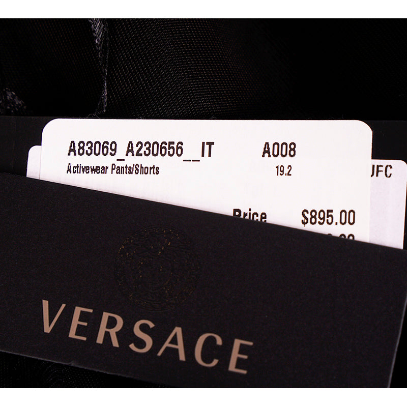 L & XL NEW $895 VERSACE Men's Black MEDUSA HEAD LOGO SIDE STRIPE Track Sporty PANTS