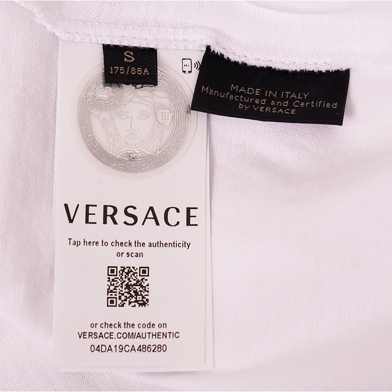 S NEW $650 VERSACE RUNWAY Men's SAFE WORD Corset BONDAGE PRINT T-SHIRT TEE TOP